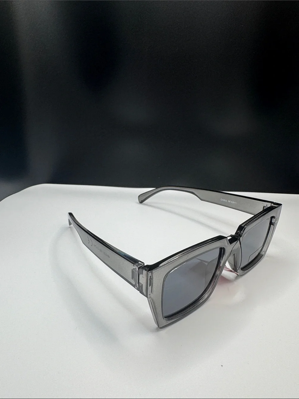Designer Men's Sunglasses - Transparent Gray Frame with Gray Lenses
